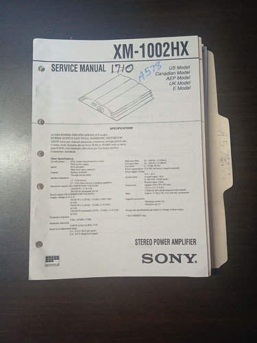 Sony 1002hx manuale di - sony,