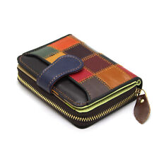 Portafoglio Piccolo Donna Raffinato in vera pelle Chiusura Zip Sicura Resistente