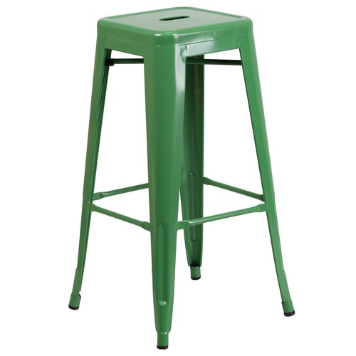 Industrial green backless - industrial, bar