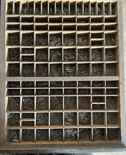 ANTICO CASSETTO CARATTERI TIPOGRAFICI IN PIOMBO INK ANTIQUE LETTERPRESS SET #3