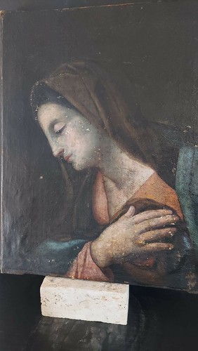 Olio tela madonna orante - madonna, orante-