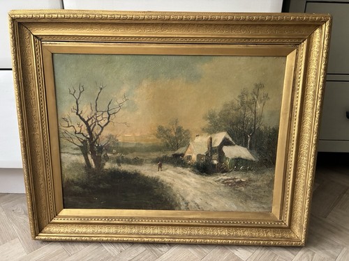 Antico dipinto olio - , paesaggio