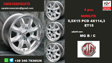 Cerchi lega minilite 5,5j 15 pollici MG B MGB 4x114,3 4x4,5 WHEELS FELGEN midget