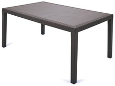 Tavolo Prince in Polipropilene Effetto Rattan 150x90 cm - Testa di Moro Arredo d