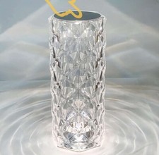 Lampada da Tavolo Cristallo, Luce Notturna Touch, USB Ricaricabile 