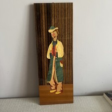 quadro legno intarsio clown
