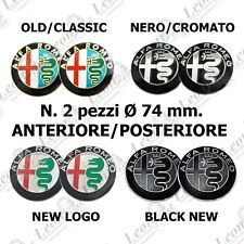 n. 2 pz Stemma anteriore posteriore 74 mm per Alfa Romeo logo fregio emblema 147