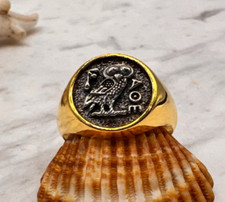 Anello sigillo gufo Atena