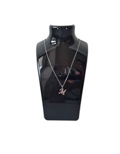 Collana catenina argento con ciondolo iniziale in acciaio inox