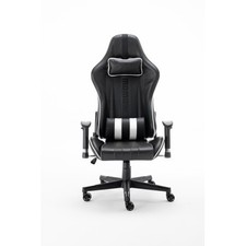 Momodesign MDGC011KW Sedia Gaming Ecopelle con Braccioli Cuscino Lombare