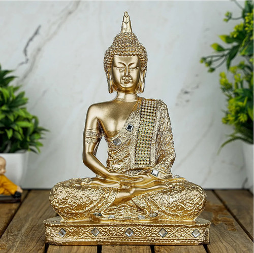 Polyresin sitting buddha idol - polyresin,