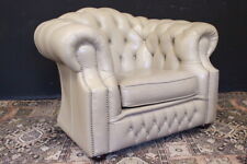 Poltrona originale inglese / Chesterfield Chester club / pelle bianco avorio
