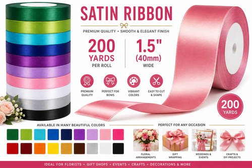 Nastro raso 40mm rotolo - 1,5",