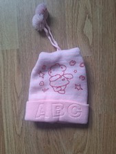 Cappello berretto bambino con abc rosa