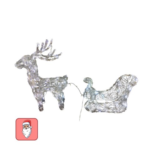Renna con slitta luminosa - con,