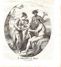 Stampa antica BACCO SILENE