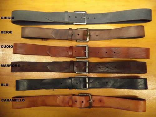 Genuine aged leather belt - aged,