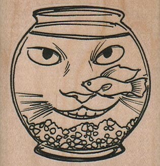 Cat and fishbowl - and, x