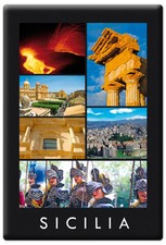 MAGNETE RETTANGOLARE CALAMITA FRIGO SICILIA PUPI TEMPIO ETNA BAROCCO