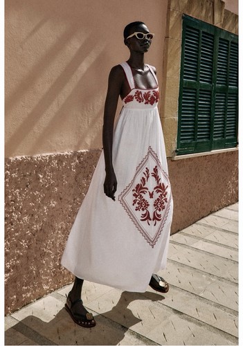 Abito midi zara ricamato - midi,