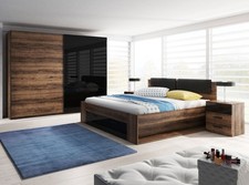 Set camera da letto Galaxy 4 pezzi 140x200 cm monastero rovere/nero Hg