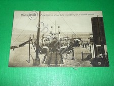 Cartolina Villa San Giovanni - Ferry-boats in attesa di scaricare i veicoli 1920