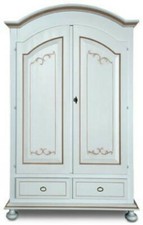 ARMADIO 2 ANTE LACCATO BIANCO LEGNO MASS. FILO NOCCIOLA