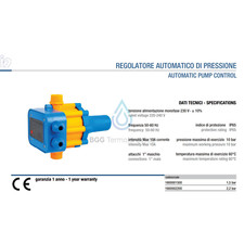 PRESSCONTROL REGOLATORE DI PRESSIONE ELETTROPOMPA GIALLO BLU 1,5 E 2,2 BAR