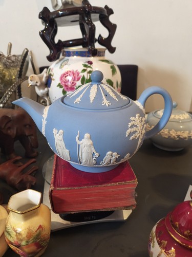 Wedgwood jasperware teiera blu - wedgwood,