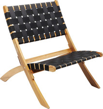 Design Sedia Pieghevole Ipanema, Nero, Sedia Giardino/Terrazzo/Per Esterno, Alte