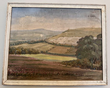 Dipinto ad olio 1939 "Nashenden" Kent - Diana Hewson - Medway Valley & Cement Works