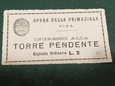 Biglietto Torre Pendente Pisa - Anni '30 - Lire 2