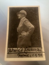 Foto Cartolina commemorativa Gabriele D'Annunzio con in calce copia autografo