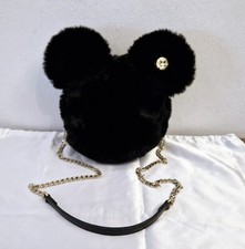 Borsa a tracolla Topolino, nero, morbida con pelo, Disney Store