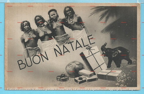 Cartolina coloniale buon - coloniale, "buon