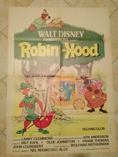 manifesto poster afiche 2F ROBIN HOOD WALT DISNEY 1 ED. ITALIANA 1974 B2