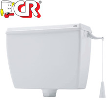 CR CASSETTA ALTA ESTERNA PVC  ALFA A CATENELLA BIANCA CON COPERCHIO PER WC BAGNO