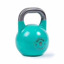 Titan Fitness 24 KG Kettlebell da Competizione, Colore Teal, Impugnatura 35mm