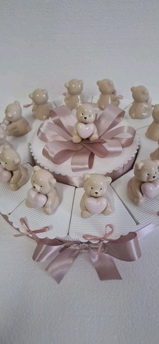 Torta bomboniere orsetti rosa - torta,