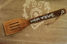 Mestolo legno shabby decoro - legno,