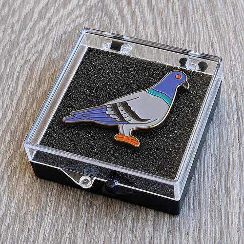 Piccone pigeon enamel brooch - pigeon,