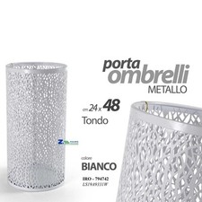 PORTAOMBRELLI TONDO METALLO BIANCO D.24x48 cm ART.94742