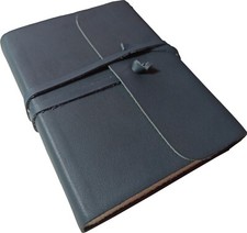 Agenda blocco appunti in pelle e carta di qualità a taglio lama 17x12,5cm