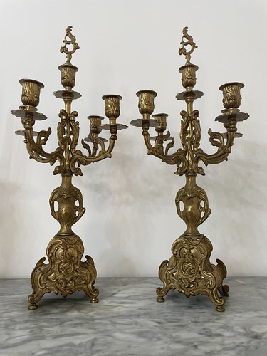 Antica coppia candelabri in - di,