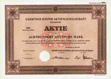 Gebrüder Kiefer AG costruzione immobiliare 1961 Duisburg rara COLLANA cedole 800 DM