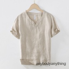 T-shirt uomo calda 100% lino