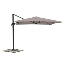 Ombrellone 3x4 Alluminio Ruotabile Braccio Decentrato Telo Tortora Palo Laterale