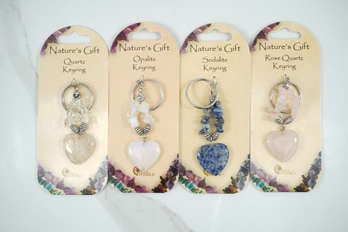 Heart keychain natural rock - heart,