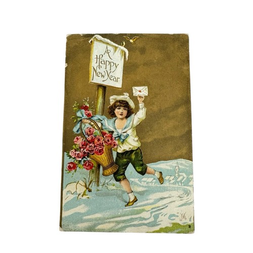 Cartolina epoca 1908 happy - 1908,