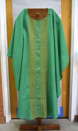 Older used green vestment - green,